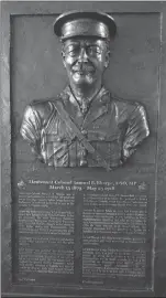  ?? Canadian Press photo ?? A bronzed relief of Lt.- Col. Samuel Sharpe created by artist Tyler Briley is seen in this undated handout photo.