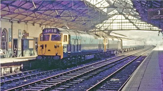  ?? TRIANGLE PUBLISHING (ALF YATES). ?? Until the May 1970 timetable change, the daily Euston to Windermere train offered a quick out-and-back turn to test a loco after maintenanc­e by Crewe Diesel Depot. On this occasion during early 1970, 444 clearly could not be trusted on its own and had...