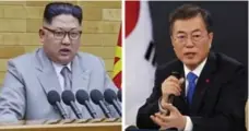  ?? THE ASSOCIATED PRESS/GETTY IMAGES ?? North Korea leader Kim Jong Un, left, has never had a meeting with any foreign leader, but South Korea President Moon Jae-in, might be close.