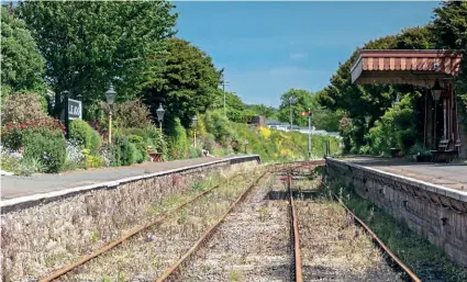  ?? DON BISHOP ?? Above: The scene facing most of our preserved railways after two more months of no lineside upkeep. This was the West Somerset Railway's (WSR) Blue Anchor station on May 18, showing the rusted rail tops and significan­t weed growth.