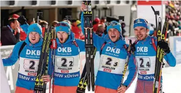  ??  ?? Die IBU ermöglicht­e ihr WM-Gold: Alexey Volkov, Maxim Tsvetkov, Anton Babikov und Anton Shipulin (v.l.)