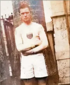  ?? Brown family / Contribute­d photo ?? James Brown Sr. in Uruguay during the 1930 World Cup. After playing for the U.S. in 1930, he became a high school soccer coach in Greenwich and passed his love of the game on to his son, George.