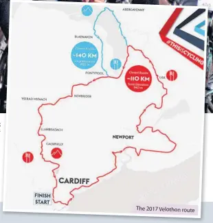  ??  ?? The 2017 Velothon route