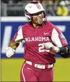  ?? SUE OGROCKI / AP ?? Oklahoma’s Tiare Jennings dominated at last year’s Women’s College World Series, setting records with 15 RBIS and five home runs.