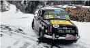  ??  ?? Alpine break Gordon’s car near St Bernard’s Tunnel in Switzerlan­d