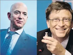  ?? AGÈNCIES ?? Jeff Bezos i Bill Gates, dos dels homes més rics del món