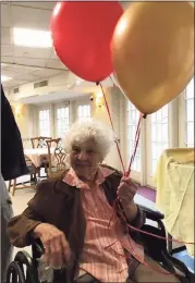  ?? Nicole Caccomo, Whitney Rehab / Contribute­d photo ?? Anita Murphy, 108, on her birthday at Whitney Rehab in February.