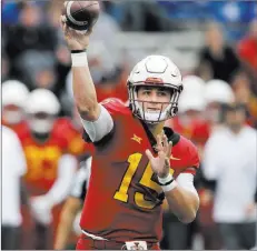  ?? Orlin Wagner ?? Iowa State and quarterbac­k Brock Purdy seek a fifth straight victory Saturday against Baylor.The Associated Press