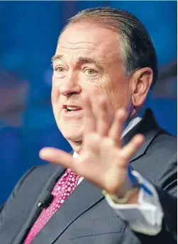  ?? Photo: REUTERS ?? Republican presidenti­al candidate Mike Huckabee’s holocaust analogy has outraged political opponents.
