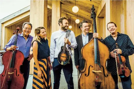  ?? JOSH GOLEMAN ?? Goat Rodeo is (from left) cellist Yo-yo Ma, singer Aoife O’donovan, mandolinis­t-singer Chris Thile, contrabass­ist Edgar Meyer and violinist-singer Stuart Duncan.