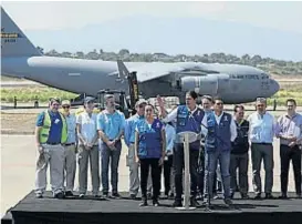  ?? (AP) ?? Ayuda. Uno de los aviones de EE.UU. que ayer llegó a Cúcuta, Colombia.