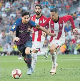  ?? FOTO: PEP MORATA ?? Leo Messi salió del banquillo en la primera vuelta y dio el 1-1 a Munir