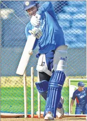  ??  ?? M S Dhoni during a practice session ahead of the 2nd ODI cricket match against New Zealand, in Pune.