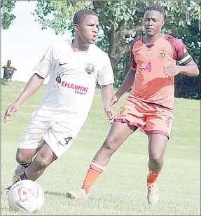  ?? (File pic) ?? Moneni Pirates’ Sizwe ‘Yeki’ Khumalo (L) and Nsingizini Hotspurs’ Mayibongwe ‘Suarez’ Mabuza (not in pic) will leave for a three-weeks assessment in Italy today.