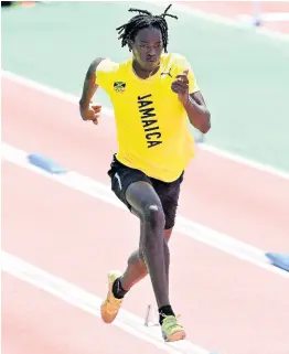  ?? GLADSTONE TAYLOR/MULTIMEDIA PHOTO EDITOR ?? Jamaica’s Tajay Gayle at a training session with the national athletics team at the Edogawa City Athletic Stadium in Tokyo, Japan, on Thursday, July 29, 2021.