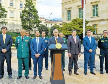  ?? Cortesía ?? El presidente Iván Duque durante su intervenci­ón en la Casa de Nariño.