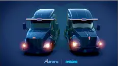  ?? Courtesy photo ?? A rendering of an autonomous truck from Aurora and PACCAR.