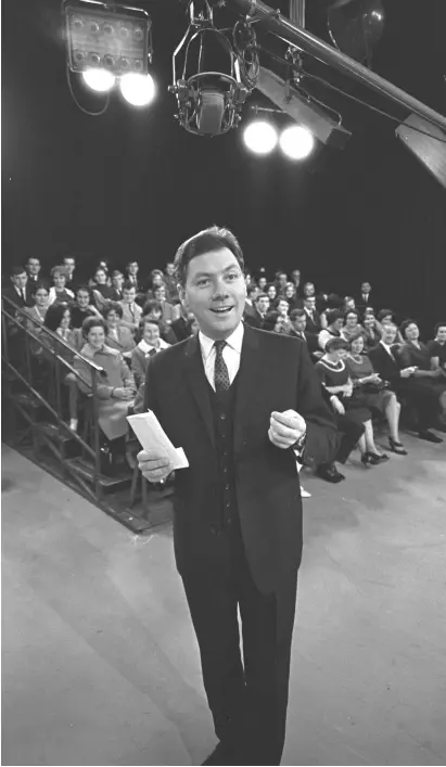  ??  ?? TALK ISN’T CHEAP: Gay Byrne presenting ‘The Late Late Show’ — RTE was lucky to keep this rare talent