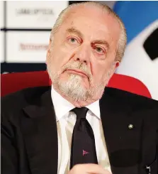  ?? MOSCA ?? Il presidente del Napoli Aurelio De Laurentiis, 70 anni