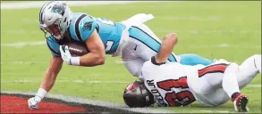  ?? Mark LoMoglio / Associated Press ?? Carolina Panthers running back Christian McCaffrey was limited to six games this season, first because of a high-ankle sprain and then a shoulder injury.