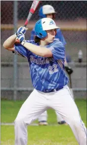  ?? MARK BUFFALO/THREE RIVERS EDITION ?? Junior Luke Shafer prepares to take a swing for the Bald Knob Bulldogs.