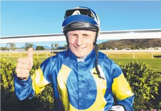  ??  ?? TIMELY WIN: Jockey Scott Sheargold rode rising gelding Kirabo to victory at Morrow Park.