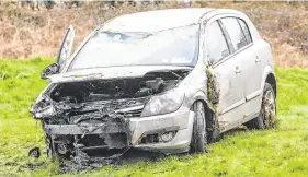  ?? PHOTO: PRESS 22 ?? Lucky escape: The family’s car rolled into a field and caught fire.