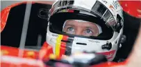  ?? Picture: AFP ?? WE’RE BACK: Ferrari’s driver Sebastian Vettel drives out of the box during practice for the Formula One Bahrain Grand Prix on Friday