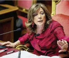  ?? LaPresse ?? Testacoda La presidente del Senato Maria E. Alberti Casellati