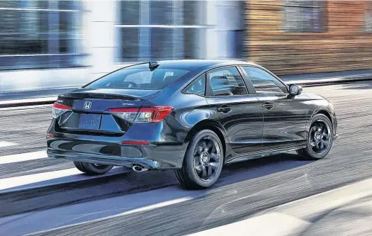  ??  ?? Drive the 2022 Honda Civic Sedan and you will come away with the sense it has grown up.