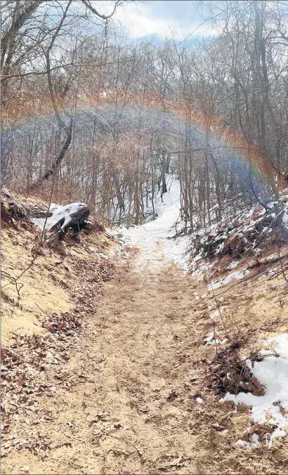  ?? CHESTERTON ART CENTER ?? “Rainbow on Trail” by photograph­er Ron Seman is featured in the March exhibit Seasons Change and So Did I at Chesterton Art Center.