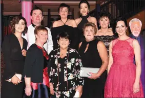  ??  ?? Siobhan Coakley, Eileen O’Sullivan, Teresa Casey, Joan O’Shea, Caroline Griffin. Back: Johnny Courtney, Denise Lucey, Emma Looney and Kathleen Ryan (and Tom Jones) at the OsKaRs in the INEC, Killarney on Thursday.