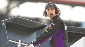  ?? ANDREW WEBER, USA TODAY SPORTS ?? Denny Hamlin returns to Auto Club Speedway, the track where he broke his back last year.