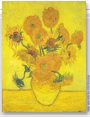  ?? ?? Van Gogh’s Sunflowers (1888).