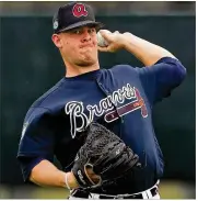  ?? CURTIS COMPTON / CCOMPTON@AJC.COM ?? A.J. Minter, drafted in the second round in 2015 out of Texas A&M, shows the potential to be the Braves’ closer of the future.