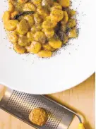  ?? Photos by Russell Yip / The Chronicle ?? Anthony Strong, left, says that poppy seeds are the key to his squash gnocchi, above.