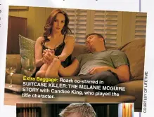  ?? COURTESYOF­LIFETIME ?? Extra Baggage: Roark co-starred in SUITCASE KILLER: THE
MELANIE MCGUIRE STORY with Candice
King, who played the title character.