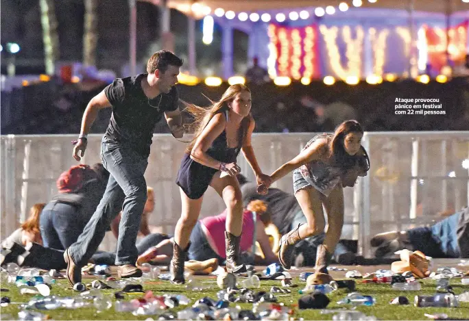 ??  ?? Ataque provocou pânico em festival com 22 mil pessoas