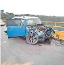  ??  ?? El accidente fue en un puente