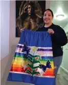  ??  ?? The garment was designed made as a ‘celebratio­n-style skirt’ in recognitio­n of Haaland’s nomination, explained its creator, Agnes Woodward, who is Plains Cree from Kawacatoos­e First Nation in Saskatchew­an, Canada. Photograph: Courtesy of Agnes Woodward