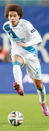  ??  ?? Axel Witsel, 26 anni, centrocamp­ista dello Zenit