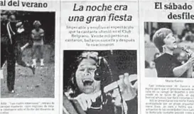  ??  ?? Recuerdo. Un artículo sobre su concierto en el club Belgrano, en 1982.