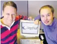  ?? ?? Explosivel­y successful: Elon Musk (right) in 2000 with Paypal CEO Peter Thiel