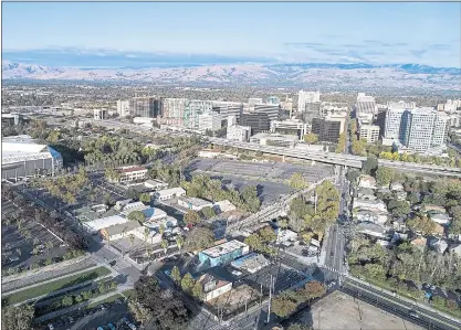  ?? LIPO CHING — STAFF ARCHIVES ?? Google has been snapping up property in downtown San Jose as it develops plans for a transit-oriented village where 15,000 to 20,000 of its employees would eventually work. The new deals widen Google’s holdings.