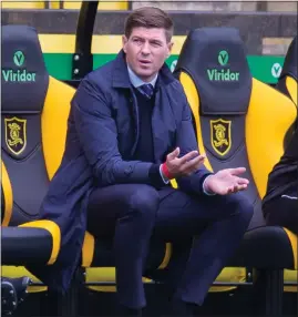  ??  ?? Rangers manager Steven Gerrard cut a frustrated figure