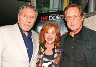  ??  ?? In this file photo released by Starpix, The Exorcist author William Peter Blatty, left, joins Linda Blair, who starred in the 1973 film and William Friedkin, the film’s director, at a screening of the re-mastered film at the Museum of Modern Art in New...