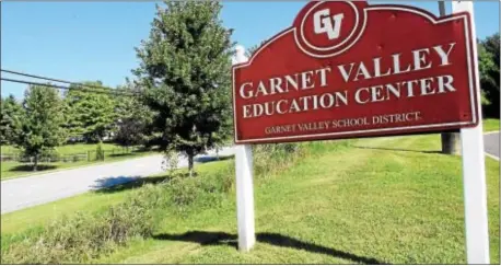  ?? ANNE NEBORAK – DIGITAL FIRST MEDIA ?? Garnet Valley Education Center sign marks the entrance to the school district complex.