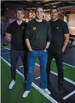  ??  ?? Ant Martland, Frank Afeaki and Loren Holland, co-founders of GymNation
Opposite page: GymNation has seven sites across three emirates in the UAE