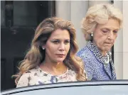  ?? AFP ?? Princess Haya Bint al-Hussein of Jordan, left, leaves the Royal Courts of Justice, accompanie­d by lawyer Fiona Shackleton, in London in July, 2019.