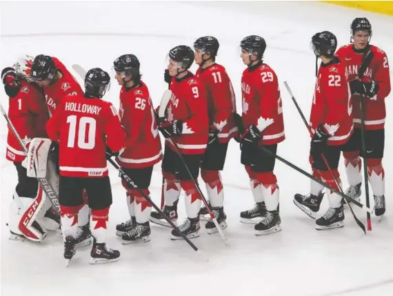  ?? GREG SOUTHAM ?? For Canada, today's crossover game against the lower-seeded Czech Republic at the world junior championsh­ip is no slam dunk for an easy win, and a loss would be devastatin­g.